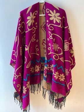 Urban CoCo Poncho Tassel Shawl Cape Bohemia Scarf Wrap Retro Style Floral